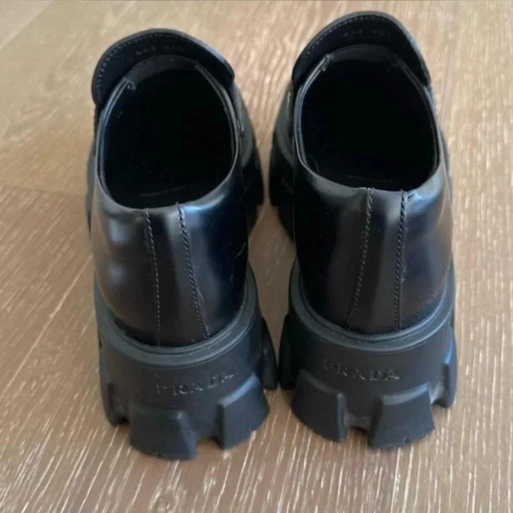 Prada Nubuck Leather Monolith Loafers - Picture 4 of 5